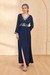 Womens Blue Casual Solid Maxi