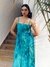 Womens Blu/Prt Casual Abstract Maxi