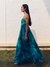 Womens Blu/Prt Casual Abstract Maxi