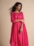 Womens Pink Occasion Foil Print Kurta Set