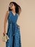 Womens Blue Casual Floral Jump Suit