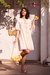 Womens Off White Casual Floral Dress