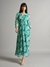 Womens Aqu/Grn Casual Abstract Maxi