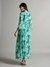Womens Aqu/Grn Casual Abstract Maxi