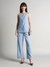 Womens Blue Work Solid Co-ords