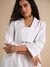Womens White Casual Solid Kurta