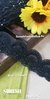 Black Imported Floral Scallop Organza Lace