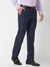 Men Contemporary Fit Structure Dark Blue Trouser