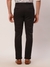 Men Slim Fit Solid Black Trouser