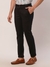 Men Slim Fit Solid Black Trouser