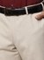 Men Slim Fit Structure Medium Fawn Trouser