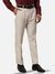Men Slim Fit Structure Medium Fawn Trouser