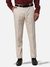 Men Slim Fit Structure Medium Fawn Trouser