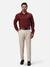 Men Slim Fit Structure Medium Fawn Trouser