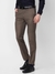 Men Slim Fit Self Design Dark Brown Trouser