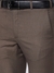 Men Slim Fit Self Design Dark Brown Trouser