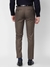Men Slim Fit Self Design Dark Brown Trouser