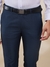 Men Slim Fit Self Design Dark Blue Trouser