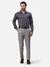 Men Slim Fit Structure Medium Grey Trouser