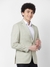 Men Contemporary Fit Checkered Medium Green Blazer