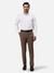 Men Slim Fit Solid Dark Khaki Trouser