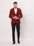 Men Contemporary Fit Solid Dark Maroon Blazer