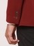 Men Contemporary Fit Solid Dark Maroon Blazer