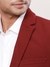 Men Contemporary Fit Solid Dark Maroon Blazer