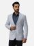 Men Slim Fit Checkered Light Blue Blazer
