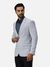 Men Slim Fit Checkered Light Blue Blazer