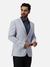 Men Slim Fit Checkered Light Blue Blazer