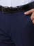 Men Slim Fit Solid Dark Blue Trouser