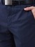 Men Contemporary Fit Structure Dark Blue Trouser