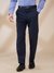 Men Contemporary Fit Structure Dark Blue Trouser