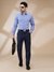 Men Contemporary Fit Structure Dark Blue Trouser
