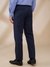 Men Contemporary Fit Structure Dark Blue Trouser
