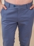 Men Slim Fit Structure Medium Petrol Trouser