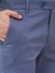 Men Slim Fit Structure Medium Petrol Trouser