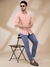 Men Slim Fit Structure Medium Petrol Trouser