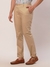 Men Slim Fit Solid Medium Khaki Trouser