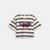 Cursive Coach Striped Cropped T-Shirt