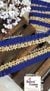 Designer Royal Blue Flowers Embellished Trim