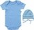 Blue Romper/Onesie + Blue Cap Set