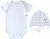 Baby Romper/Onesie White+Cap combo Set (100% Cotton)