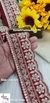 Maroon Pearl Dori Floral Scalloped Lace