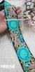 Cyan Bloom Multi-Thread Embroidery Lace – Black Base