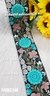 Cyan Blossom Thread Lace – Black Base