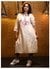 Ladies Linen Long Handpainted Tunic Kurti-Beige