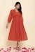 Naksh Rust Mulmul Gathered Kurta-Dress