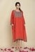 Naksh Rust Solid Cotton Mulmul(Voile) With Inner Kaftan-Dress